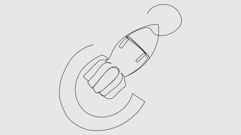 Animation self-drawing warhead in the air. Video stock 161904721