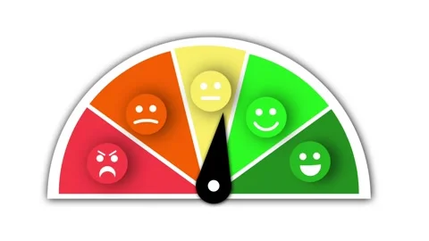 Animation of a semicircular gauge with a moving pointer. Stock Footage 317811874