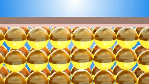 Animation serum drop 3D gold skin layer cell layer repair Effect ,skin care Stock Footage 159474363
