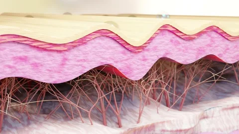 Animation Serum through the skin layer to repair wrinkles and dark complexion Stock Footage 157925052