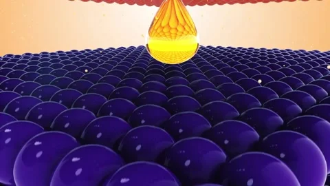 Animation serum through the skin layer and reduce up saggy skin of the skin cell Stock Footage 162239306