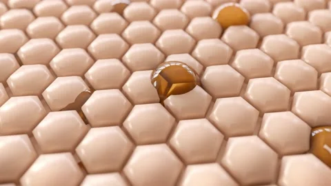 Animation serum through the skin layer and reduce up saggy skin of the skin cell Stock Footage 196210358