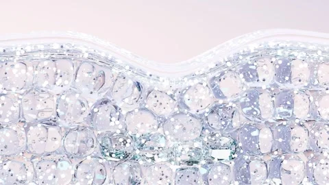 Animation Serum through the skin layer to repair wrinkles and dark complexion Stock Footage 258317981