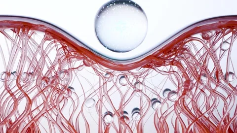 Animation Serum through the skin layer to repair wrinkles. Skin repair concept. Stock Footage 315214070