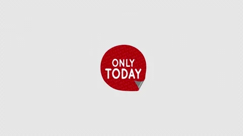 Animation of a set of red stickers on a transparent background for advertising Stock Footage 289009933