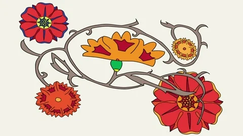 Animation of several flowers with transitions. Видео 272770899