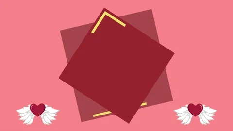 Animation of shape box with fly love wing for greeting valentine day Stock Footage 99947502