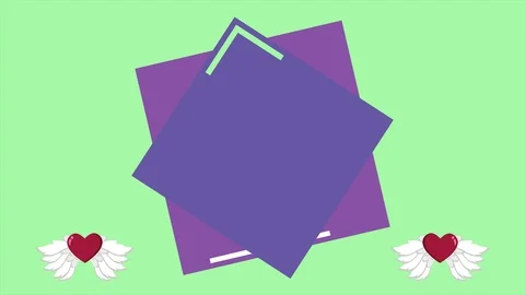 Animation of shape box with fly love wing for greeting valentine day 스톡 동영상 99947509