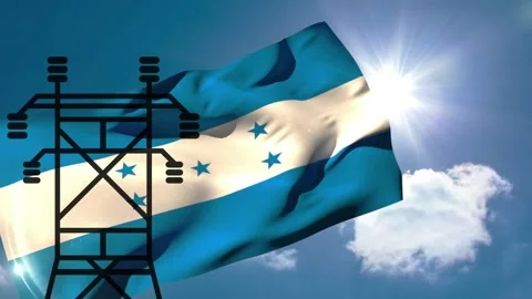 Animation of shape over flag of honduras Stock Footage 329427563