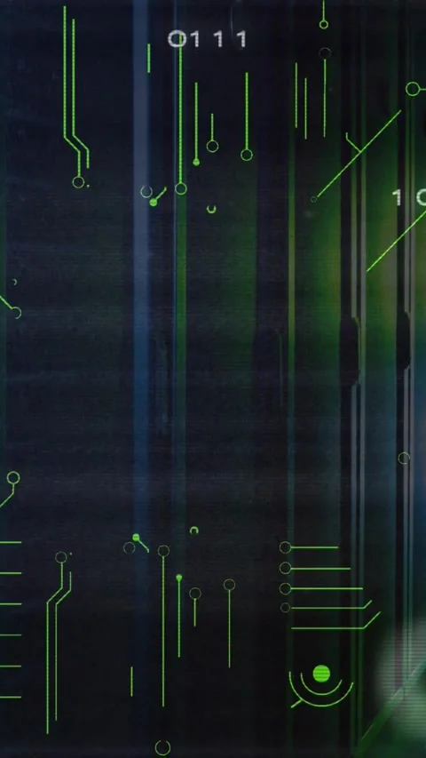 Animation of shapes and data processing on black background Stock Footage 344766032