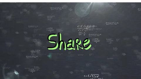 Animation of share over black background with math formulas Video stock 326423624