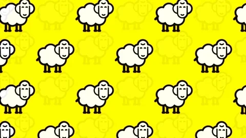 Animation: sheep on a yellow background Stock Footage 150338518