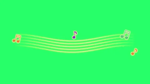 Animation sheet music isolate on green background.  Stock Footage 170115661