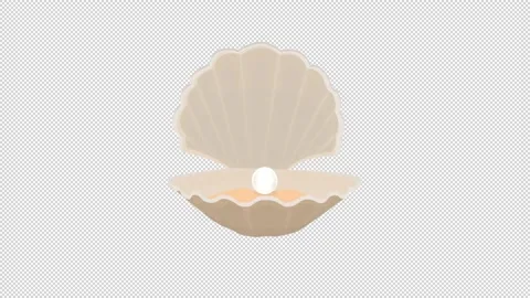 Animation of a shell with a pearl. Cartoon. Stock Footage 150296171