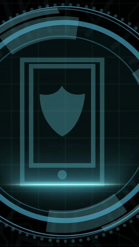 Animation of shield digital icon and data processing with robot arm over black Stock Footage 342996572