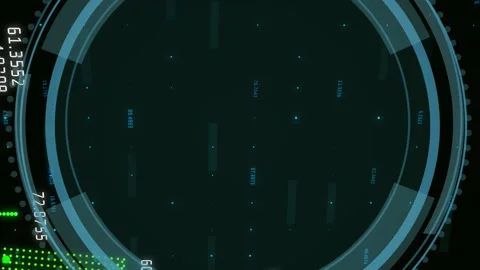 Animation of shield in loading circles over multiple graphs with changing Stock Footage 314143898