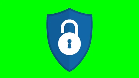 Animation of Shield protect secure  sign.   lock and shild icon  Stock Footage 139352125