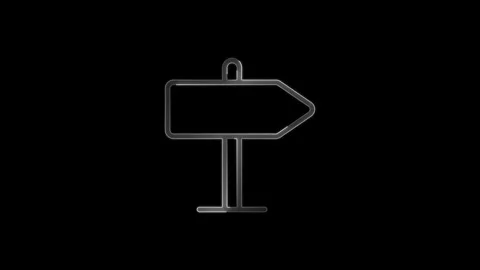 Animation of a shimmering glass pointer, clear outline of an arrow pointing.. Stock Footage 336476046