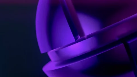 Animation of a shiny dark sphere composed of moving segments. 3d rendering 4K Stock Footage 288811445