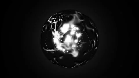 Animation of Shiny sphere. There is constantly changing current on the surface. Stock Footage 139049486
