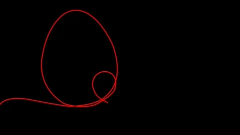 Animation showcases a single-line hand-drawn egg shape Stock Footage 310139719