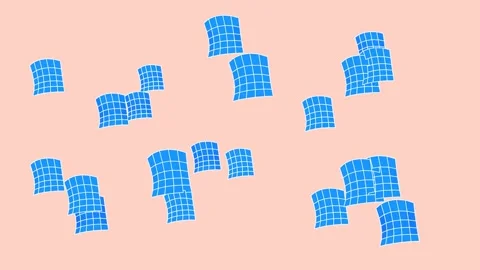 Animation showcasing a collection of blue grid-textured Stock Footage 337970532