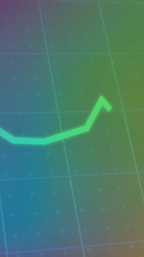 Animation showing colorful line graph with fluctuating data on gradient Stock Footage 344244669