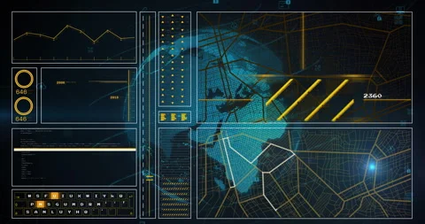 Animation showing data analytics on digi... | Stock Video | Pond5