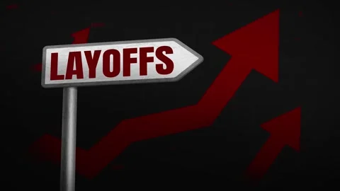 Animation Showing Escalating Layoffs, Abstract Arrows on the Background Stock Footage 309849052