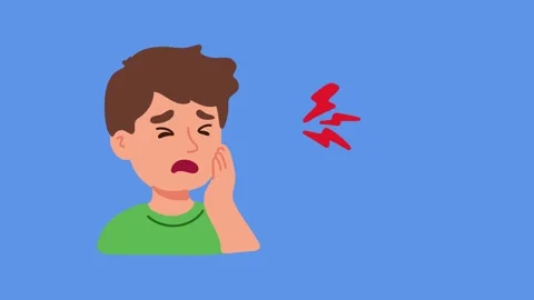 Animation showing man suffering from severe toothache Stock Footage 336298600