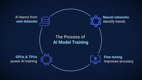 Animation Showing The Process of AI Model Training Stock Footage 301704494