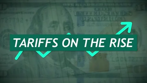 Animation Showing Rising Trade Tariffs, Dollars and Numbers on the Background Stock Footage 305775587