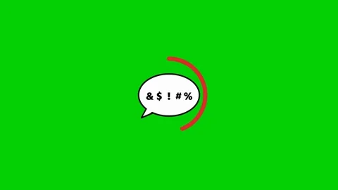 Animation showing speech bubbles with profanity symbols being banned. 4K Video stock 344846809