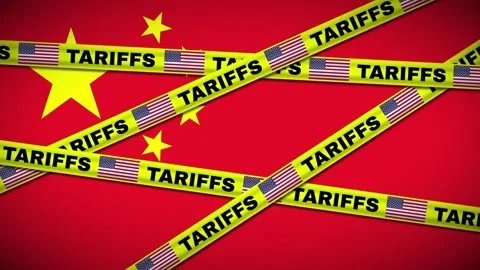 Animation Showing US Imposing Tariffs on China Video stock 306305250