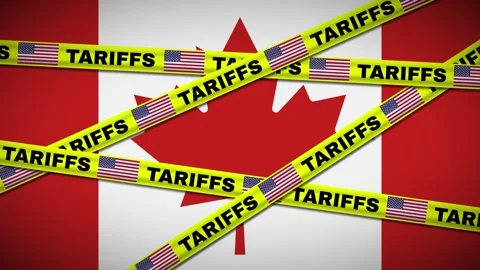 Animation Showing US Imposing Tariffs on Canada Video stock 306871595