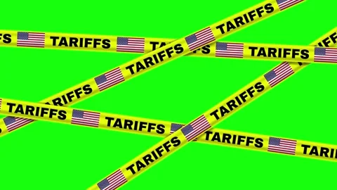 Animation Showing US Imposing Tariffs, Green Screen Background Stock Footage 308465951