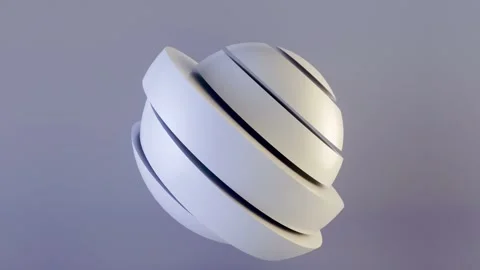 Animation showing a white sphere divided into moving segments. 3d rendering Stock Footage 286099665