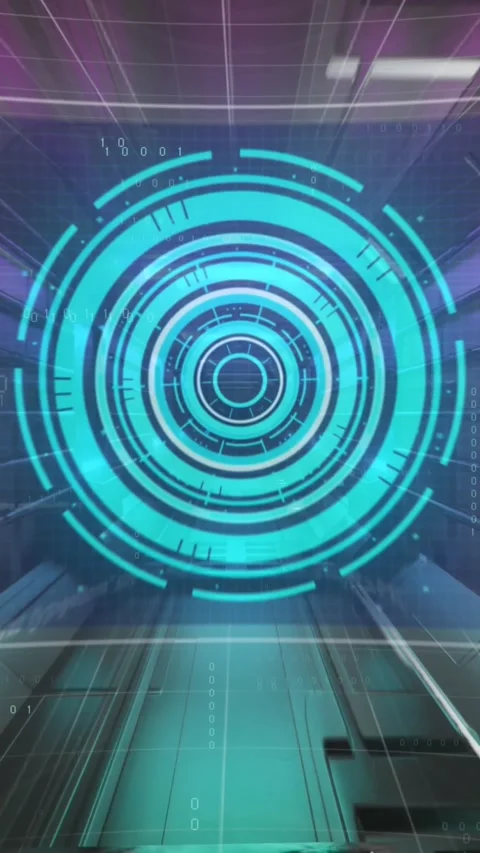 This animation shows binary coding and data processing moving over a transparent Stock Footage 321923639