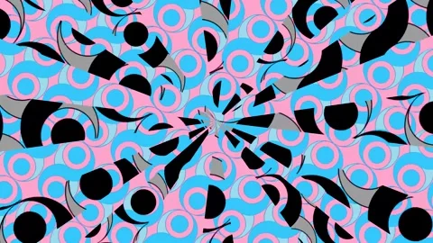The animation shows bright patterns spinning and moving in a loop Stock Footage 333769947