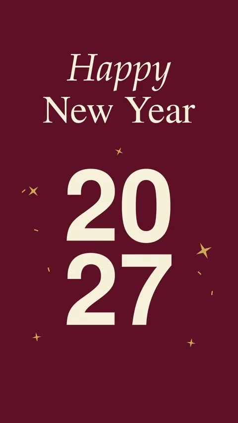 The animation shows a countdown effect where the numbers 2027, highlighting the Video stock 346908473