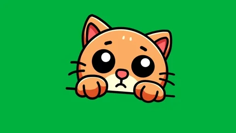 Animation of a shy cat shaking its head Stock Footage 328059461