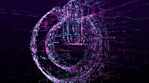 The animation of sign activation. Consists of a stream of numbers and symbols Video stock 104581775