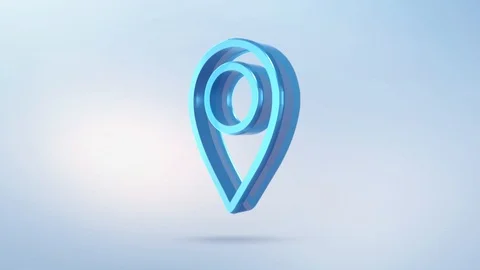 Animation sign marking icon with alpha channel. Rotating isolated marker Stock Footage 93485986