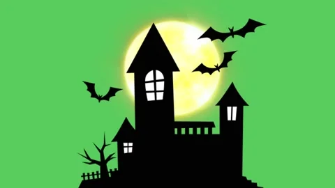 Animation silhouette Black Castle. Stock Footage 142773003
