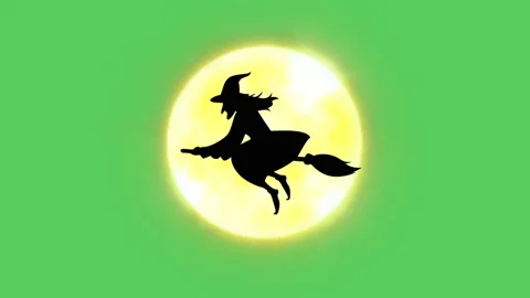 Animation silhouette Black witch. Stock Footage 142773077