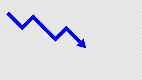 Animation of simple blue downing polygonal arrow on transparent background Stock Footage 233274729