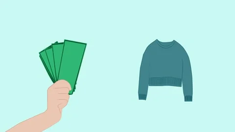 Animation a simple buying or payment process. Stock Footage 321064737