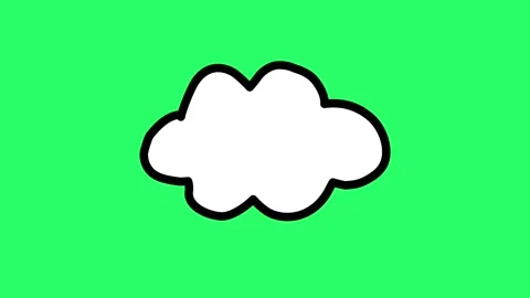 Animation simple cloud shape on green background. Stock Footage 252996136