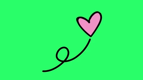 Animation simple heart shape on green background. Stock Footage 252239678