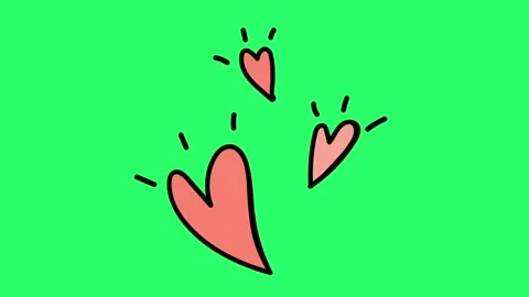Animation simple heart shape on green background. Stock Footage 252239679
